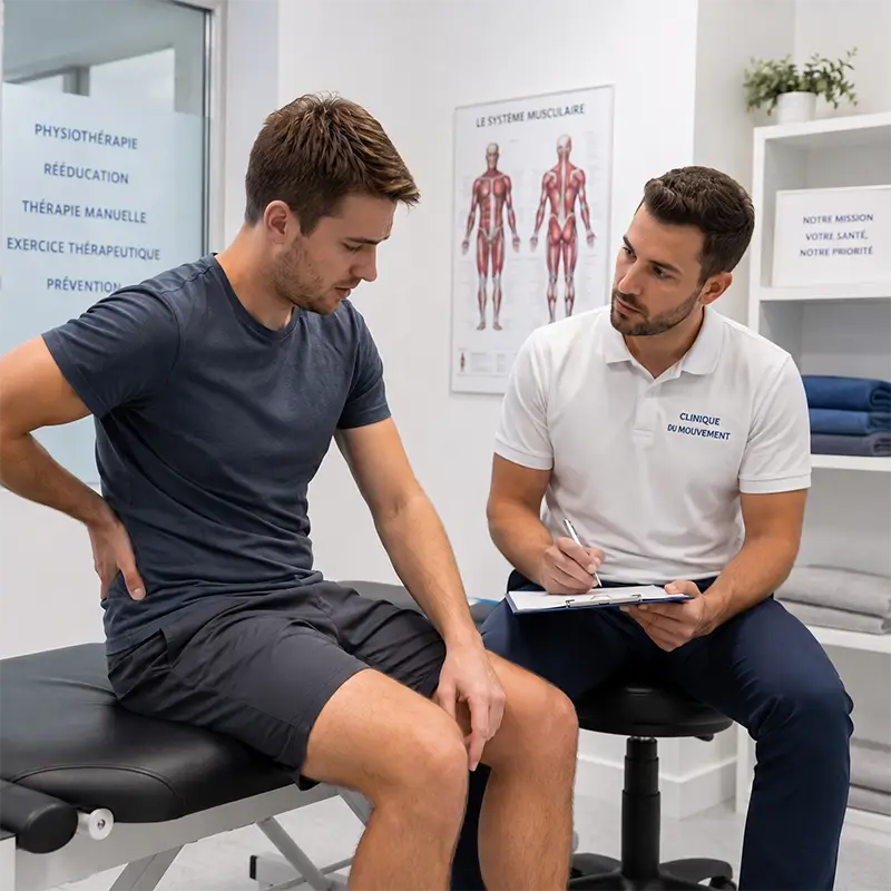 Consulta de fisioterapia utilizada para desarrollar situaciones comunicativas del curso A2 FOS médico-sanitario online
